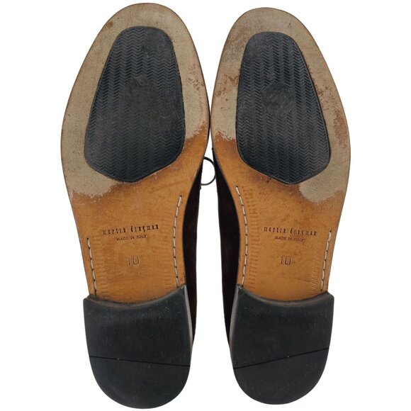 Martin Dingman Italy Brown Suede Dress Shoes Mens 10 Apron-toe Loafers Slip-ons main image 9